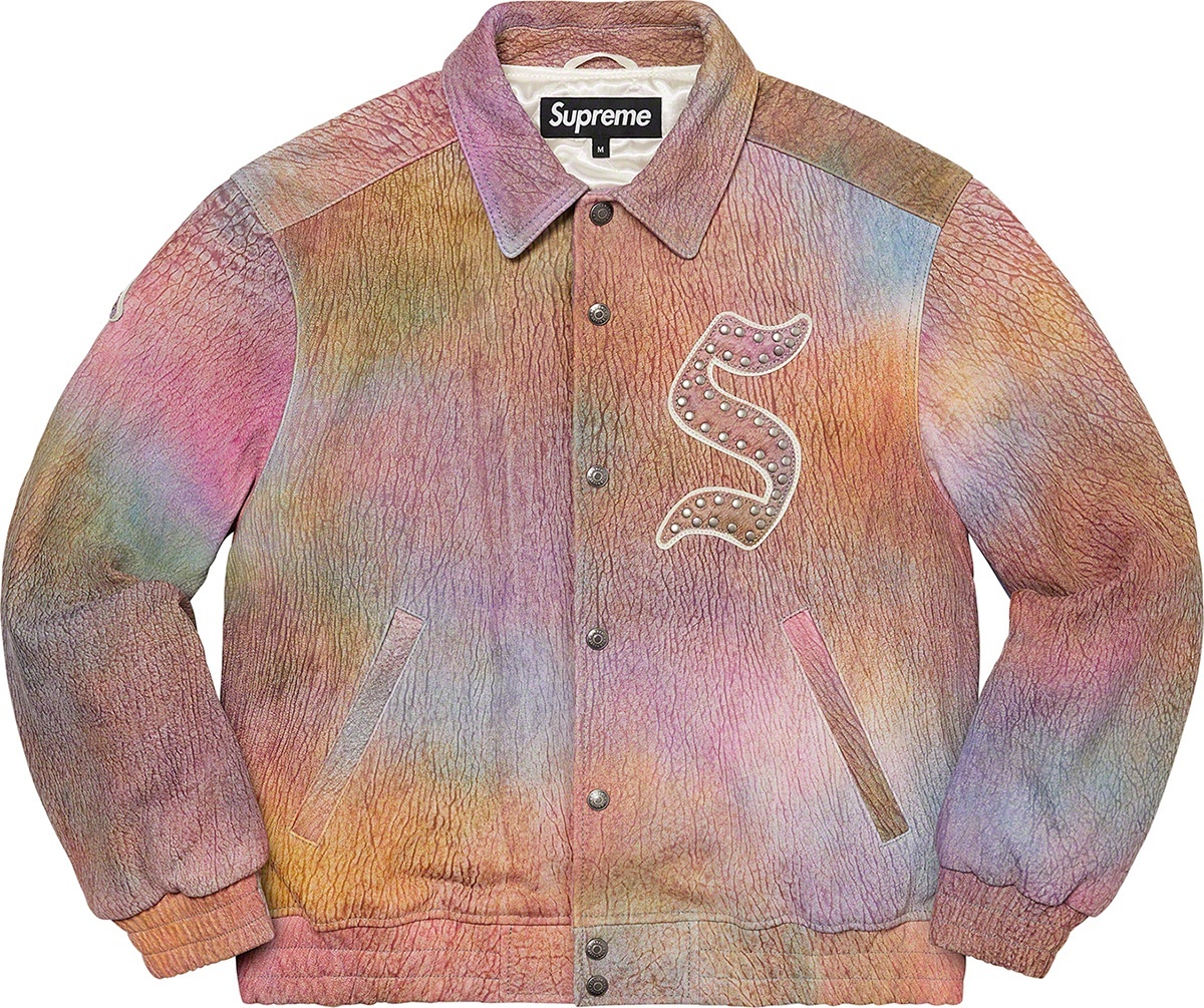 Pebbled Leather Varsity Jacket view 8
